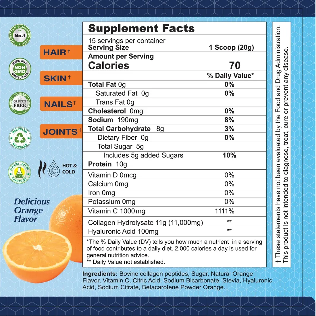 Colágeno Hidrolizado con Ácido Hialurónico y Vitamina C - Imagen 3
